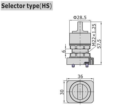 M3HS11006RT M3 SERIES SELECTOR TYPE<BR>3 WAY 2 POSITION N.C. , 1/8" NPT PORTS RED BUTTON,